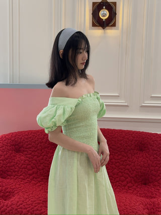 SLEEPER - BELLE LINEN DRESS IN MINT