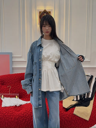HED MAYNER - DESTROYED DENIM SHIRT