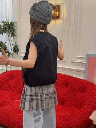 OPEN YY APPLIQUÉ CARGO VEST