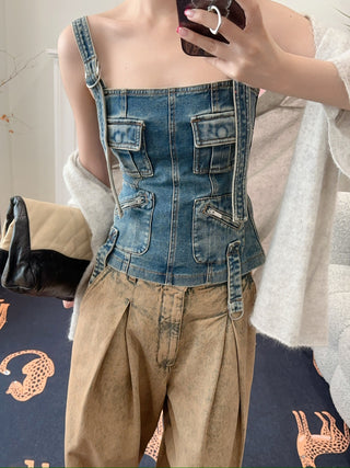 BLUMARINE DENIM TOP
