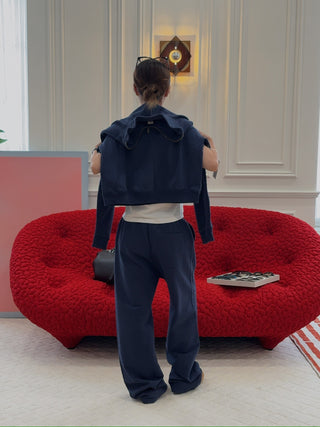 SPORTY & RICH - Vendome Straight Leg Sweatpant in Navy