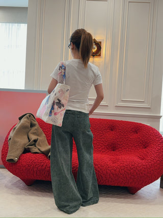 LUAR - MONOGRAM RIBBED TEE / WHITE