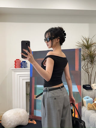 MAGDA BUTRYM Double layer tank top in black