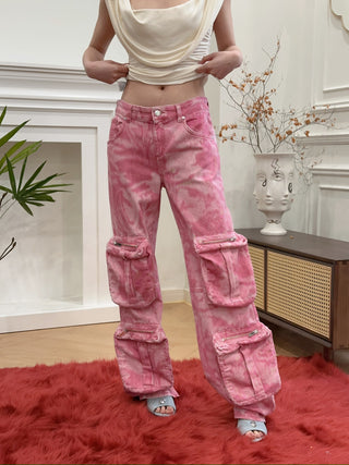 BLUMARINE Chiné Camouflage Print Cargo Pants