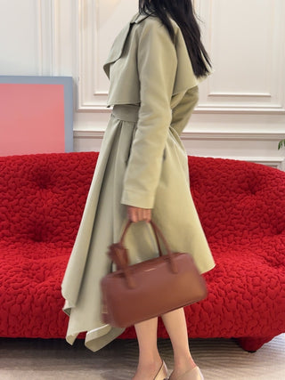 A.W.A.K.E. DOUBLE BREASTED COAT WITH ASYMMETRIC CUT