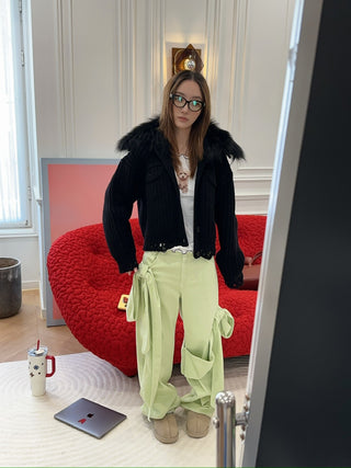 BLUMARINE DENIM PANTS WITH BOWS