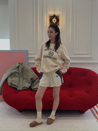 SPORTY & RICH - Varsity Crest Crewneck in Cream