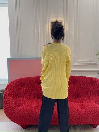 MM6 - FLUTED TEXTURE KNITWEAR / LEMON