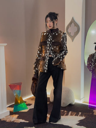 CARELLI - Jackie Deer Jacket in Brown Fawn Print