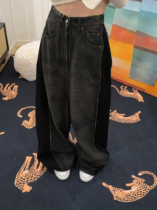 MM6 Maison Margiela BLACK WIDE LEGS 5 POCKET JEANS