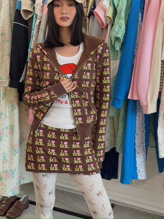 ASHLEY WILLIAMS - Shrunken Hoodie  in I Heart Me Choco