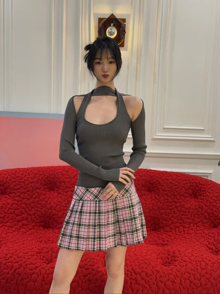COPERNI LONG SLEEVE CUT-OUT KNIT TOP