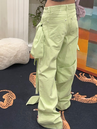 BLUMARINE DENIM PANTS WITH BOWS