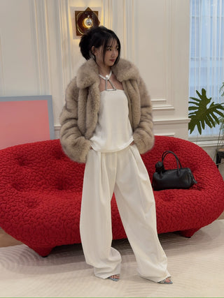 16ARLINGTON - Ivia Top in Crepe in White