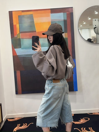 MM6 Maison Margiela Taped denim shorts