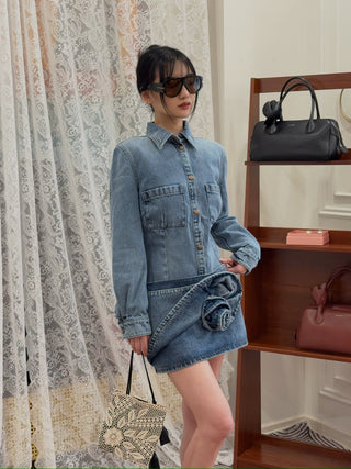 MAGDA BUTRYM - Denim Shirt in Dark Blue