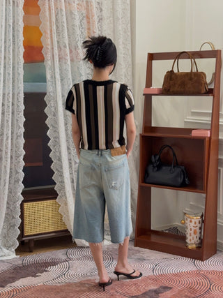 MM6 Maison Margiela TAPED DENIM SHORTS