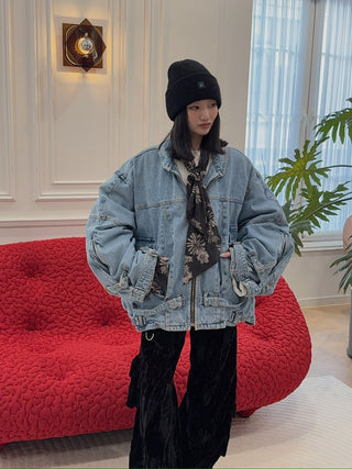 HED MAYNER - BELTED DENIM JACKET