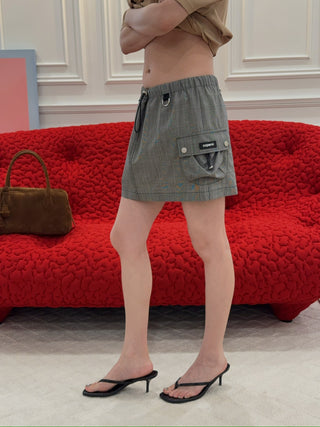 COPERNI - Woven Tailored Cargo Mini Skirt in Grey