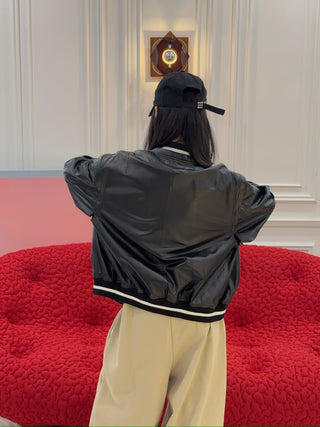 SIMONETTA RAVIZZA LULU Z LEATHER BOMBER