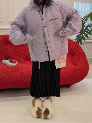 NATASHA ZINKO COTTON CHECKED MUSCLE JACKET