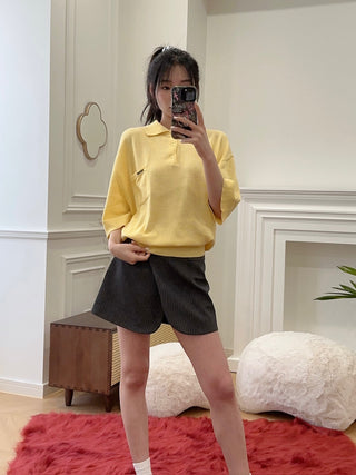 COPERNI KNOTTED SHORT SLEEVED POLO JUMPER