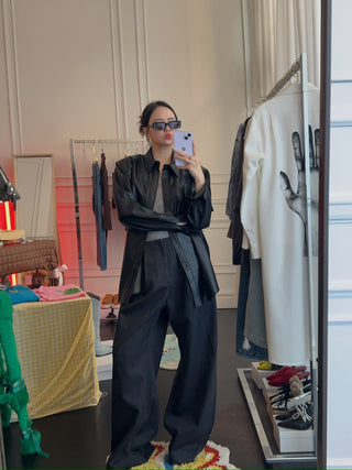 THE ANDAMANE - NASHVILLE - OVERSIZED WESTERN SHIRT / BLACK