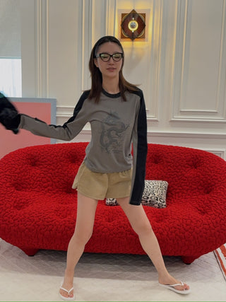 MARTINE ROSE - L/S SHRUNKEN T-SHIRT