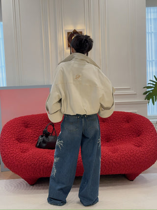 BLUMARINE DENIM BOMBER JACKET