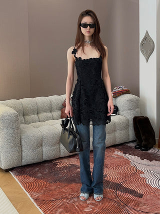 BLUMARINE - SHORT MACRAME LACE DRESS