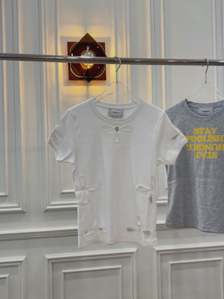COPERNI PETAL EMBROIDERED SLIM FIT T-SHIRT