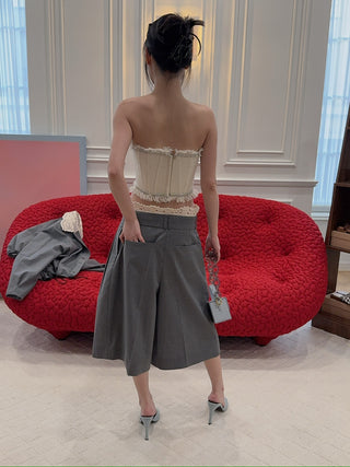 THE MANNEI - Wool Bermuda Shorts in Grey