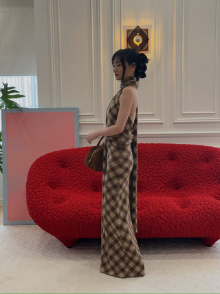 AYA MUSE - Kae Skirt in Plaid Brown