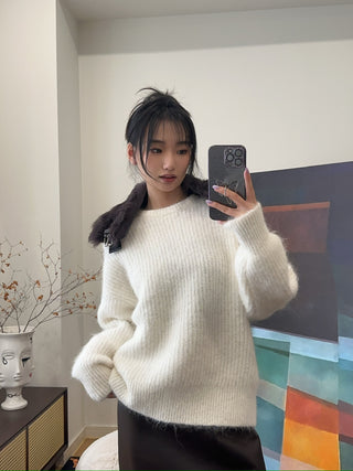16ARLINGTON - SEPHIA KNIT JUMPER / ALPACA KNIT BIANCO