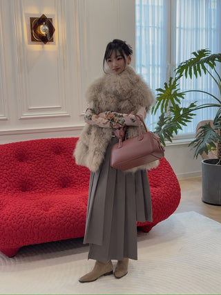 ROKH Box Pleats Midi Skirt