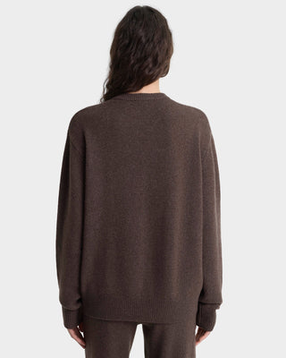 SPORTY & RICH - SRC Cashmere V-Neck Sweater in Toffee