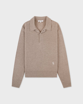 Sporty & Rich - SRC Cashmere Polo in Tapioca
