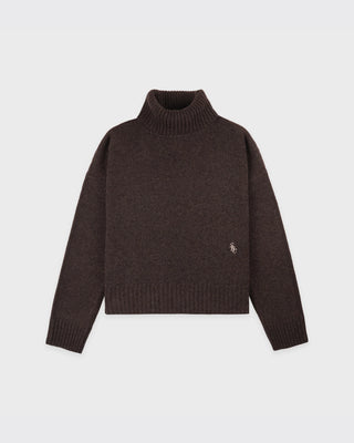 SPORTY & RICH - SRC Wool Turtleneck in Chocolate