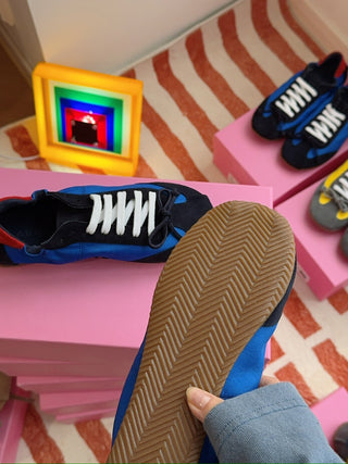 ABRA - Ballerina Sneaker in Blue/Red