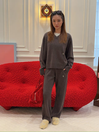 Sporty & Rich - SRC Cashmere Trousers in Toffee