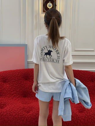 SPORTY & RICH - Polo Club T-Shirt in White
