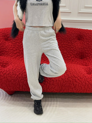 SPORTY & RICH - H&W Crest Sweatpant in Gray