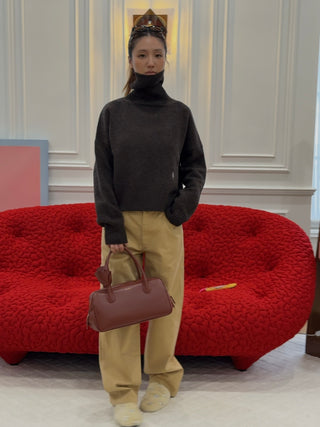 SPORTY & RICH - SRC Wool Turtleneck in Chocolate