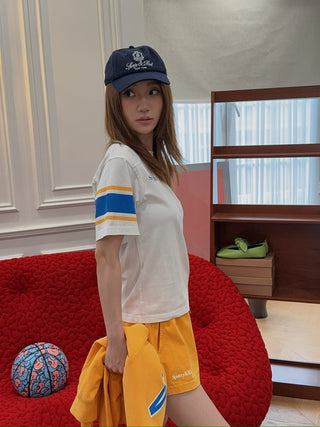 SPORTY & RICH - Westwood Rugby Tee in White
