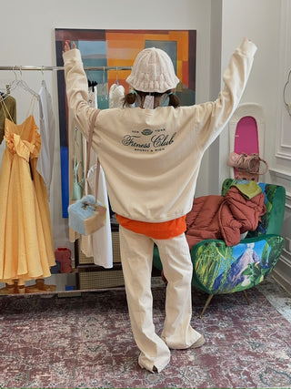 SPORTY & RICH - Fitness World Crewneck in Cream