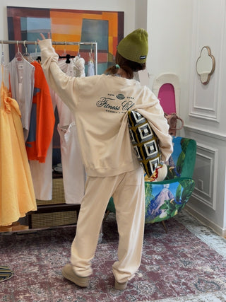 SPORTY & RICH - Fitness World Crewneck in Cream