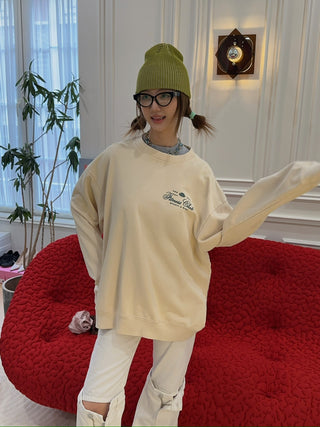 SPORTY & RICH - Fitness World Crewneck in Cream