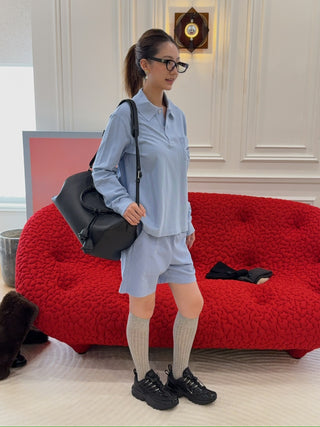 SPORTY & RICH - Riding Club Pique Polo in Blue