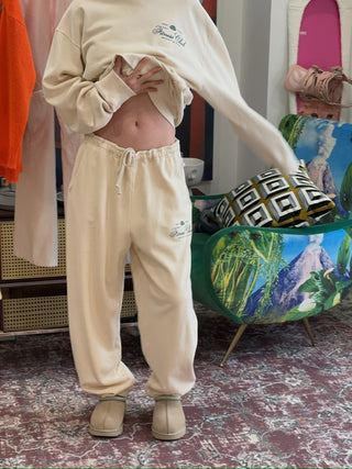 SPORTY & RICH - Fitness World Sweatpant in Cream