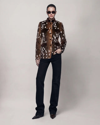 Pre-order CARELLI - Jackie Deer Jacket in Brown Fawn Print